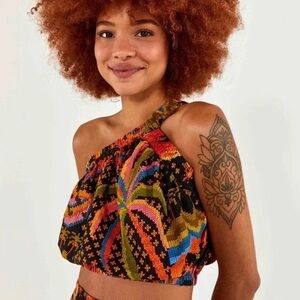 Tropical one shoulder crop top from Farm Rio